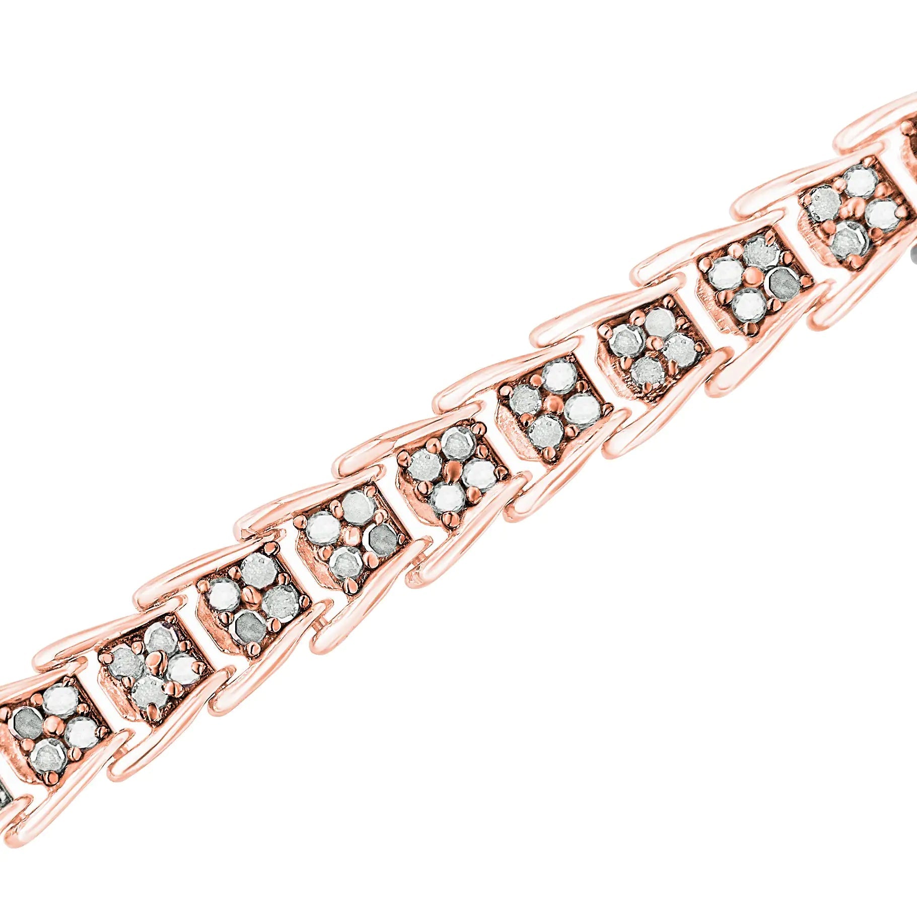 .925 Sterling Silver 2.0 Ct Chevron Diamond Tennis Bracelet - 7" | Bracelets | Elegant Emulations Jewelry USA