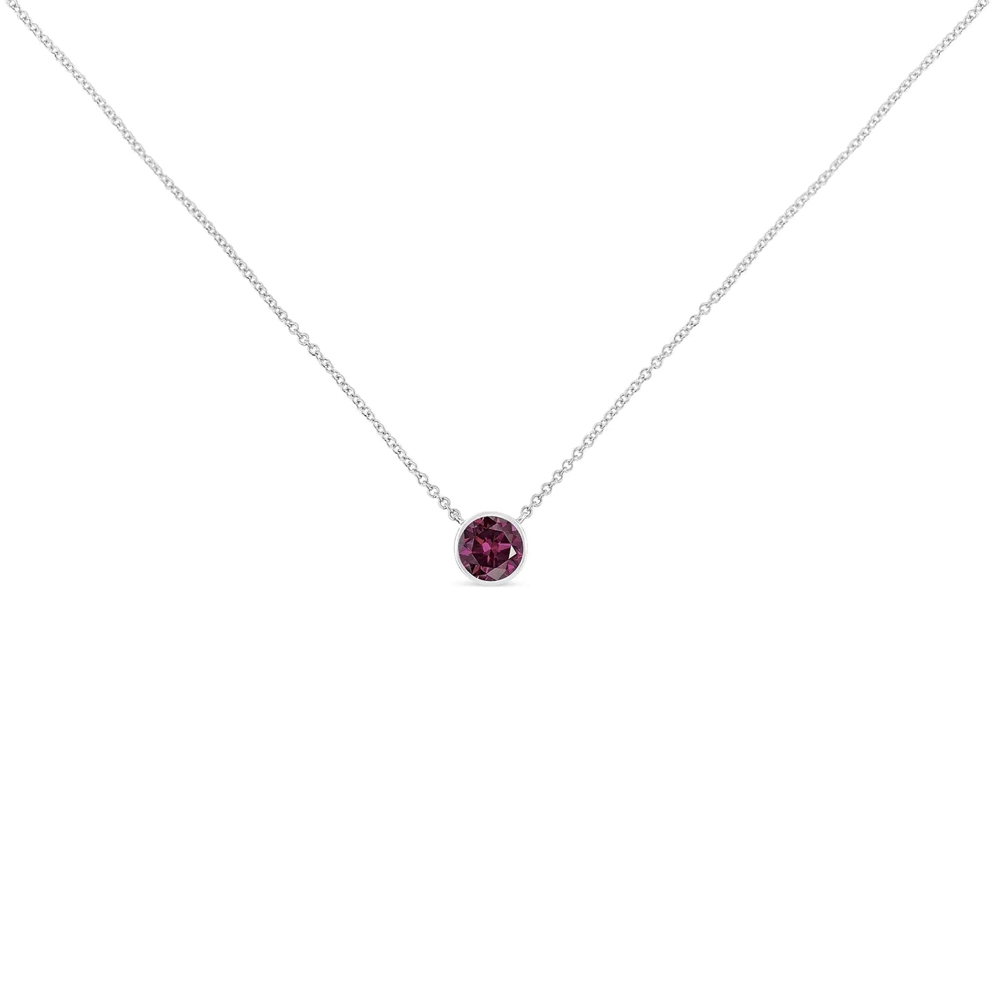 .925 Sterling Silver 3.5mm Garnet Pendant Necklace | Necklace | Elegant Emulations Jewelry USA