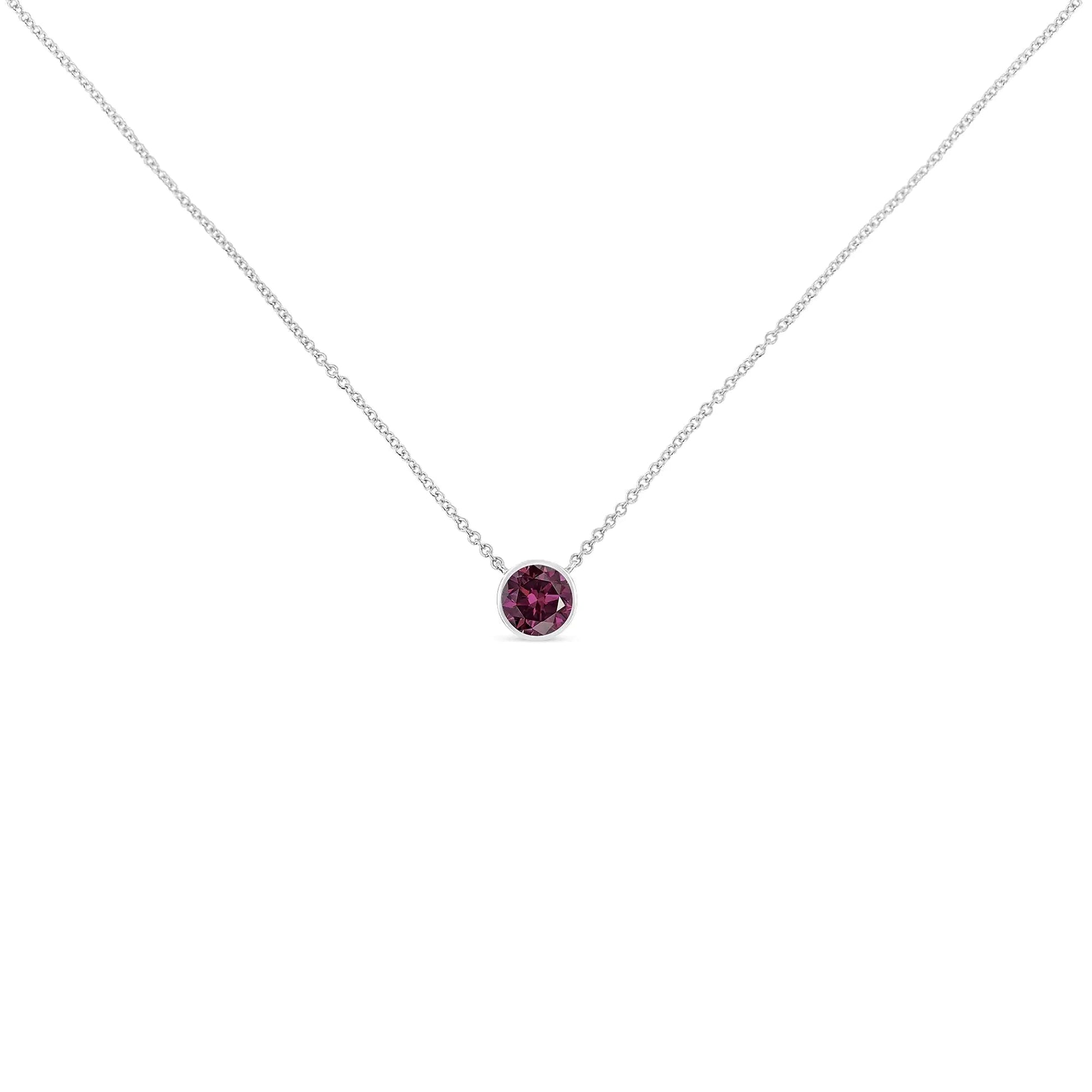 .925 Sterling Silver 3.5mm Garnet Pendant Necklace | Necklace | Elegant Emulations Jewelry USA