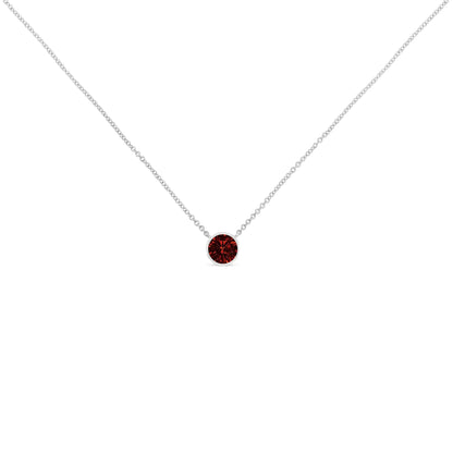 .925 Sterling Silver 3.5mm Garnet Pendant Necklace | Necklace | Elegant Emulations Jewelry USA