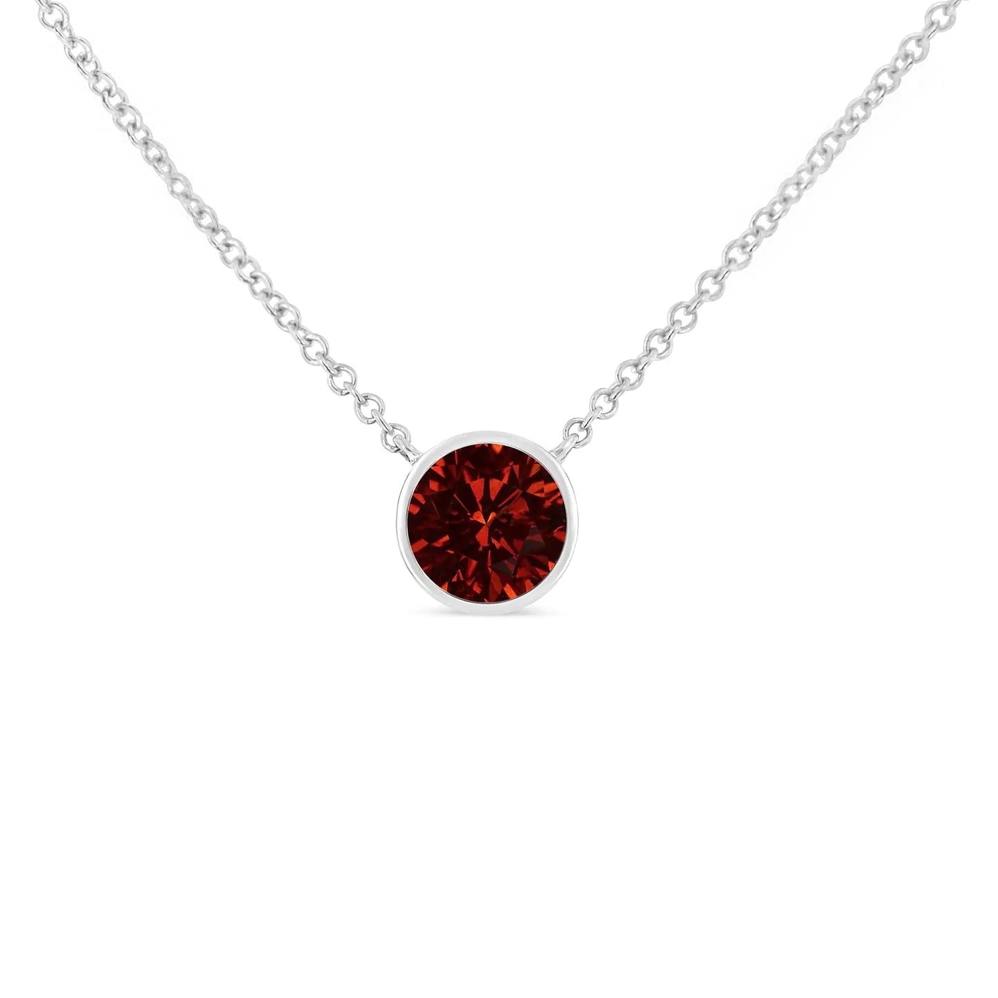 .925 Sterling Silver 3.5mm Garnet Pendant Necklace | Necklace | Elegant Emulations Jewelry USA