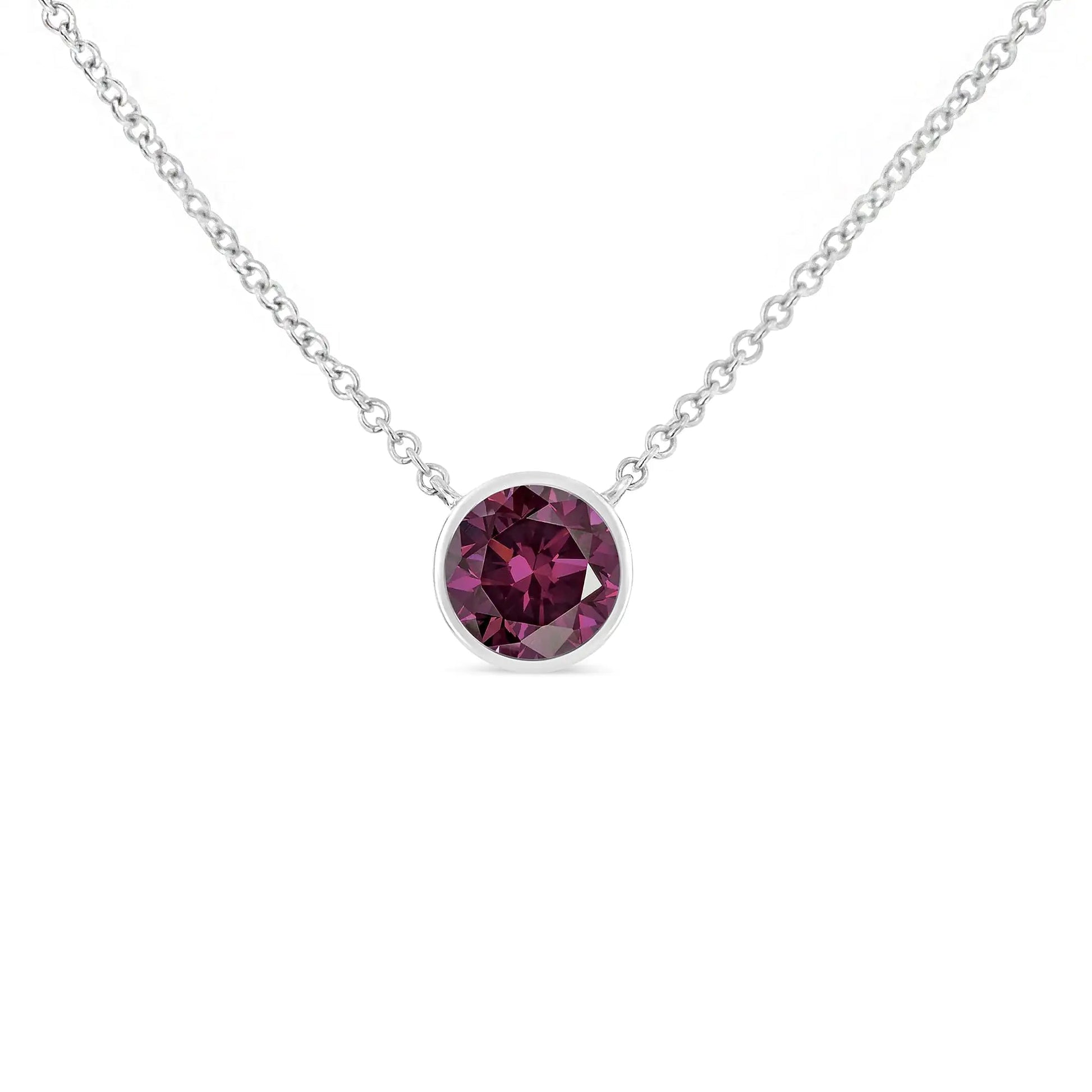 .925 Sterling Silver 3.5mm Garnet Pendant Necklace | Necklace | Elegant Emulations Jewelry USA