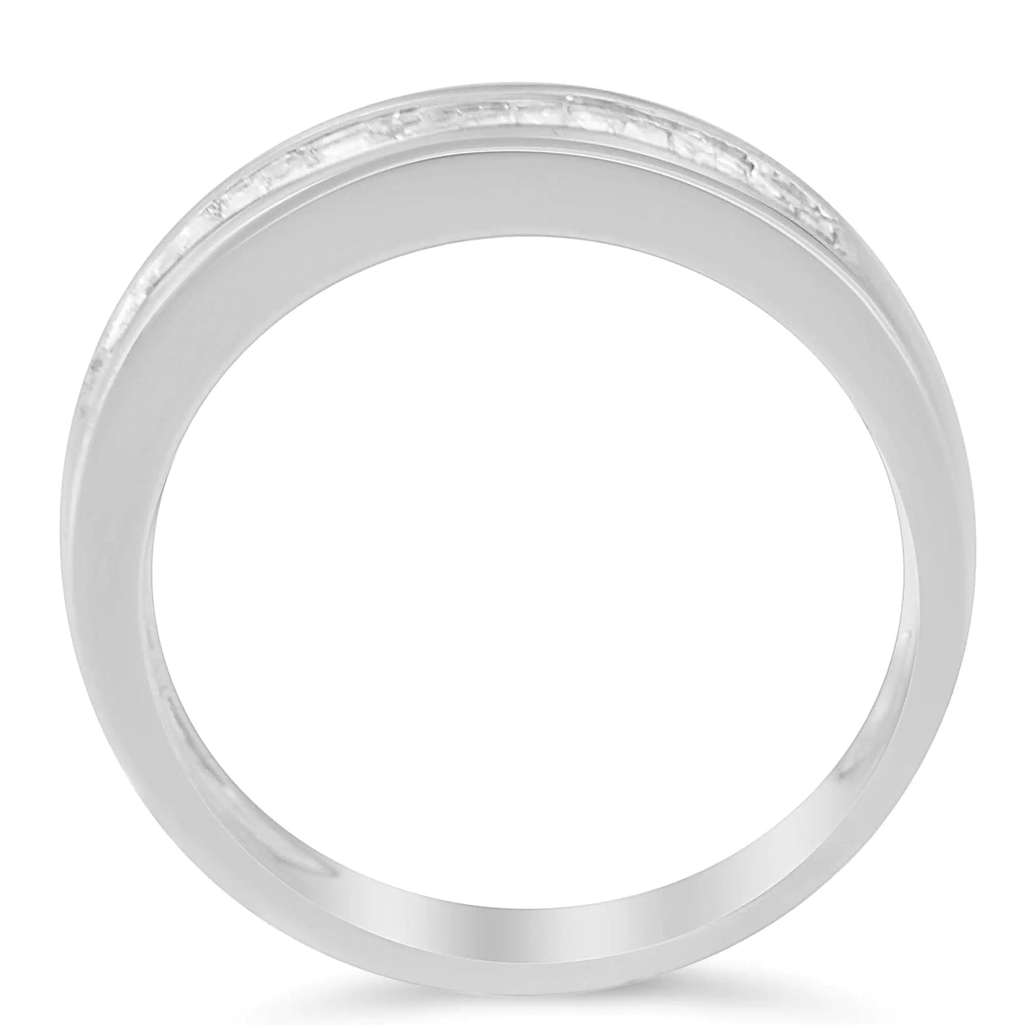 .925 Sterling Silver Baguette Diamond Wedding Band | Rings | Elegant Emulations Jewelry USA