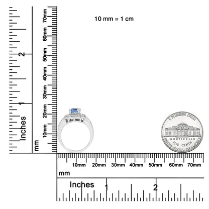 .925 Sterling Silver Blue Topaz & Diamond Ring | Rings | Elegant Emulations Jewelry USA