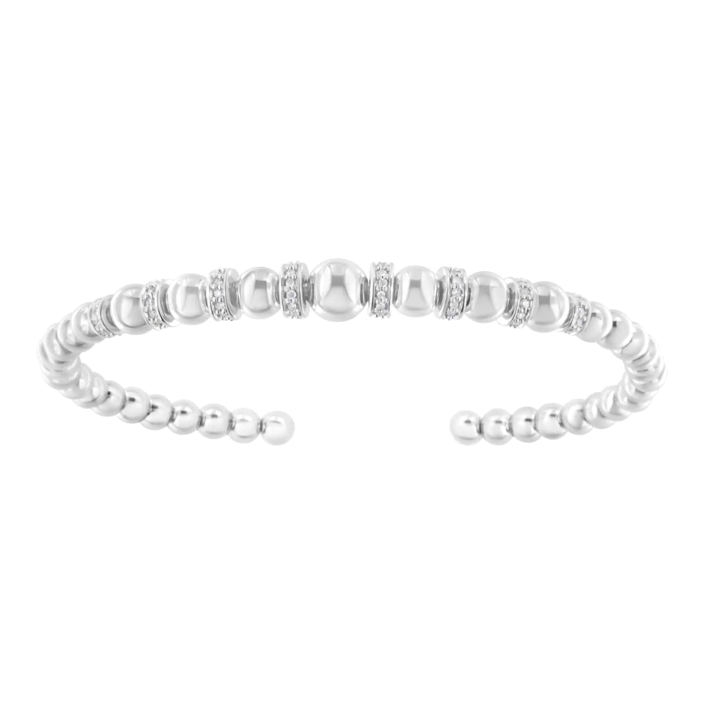 .925 Sterling Silver Diamond Accent Cuff Bangle | Bracelets | Elegant Emulations Jewelry USA