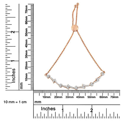 .925 Sterling Silver Diamond Accent Heart and Wave Link Bolo Bracelet (I - J Color, I2 - I3 Clarity) - 6" to 9" Adjustable | | Elegant Emulations Jewelry USA