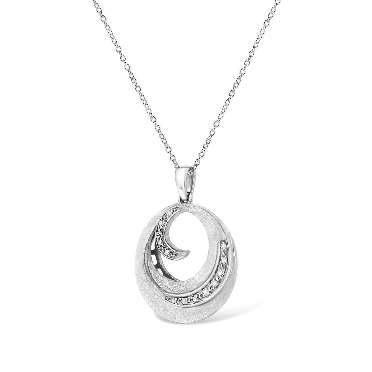 .925 Sterling Silver Diamond Circle Pendant Necklace | Necklace | Elegant Emulations Jewelry USA