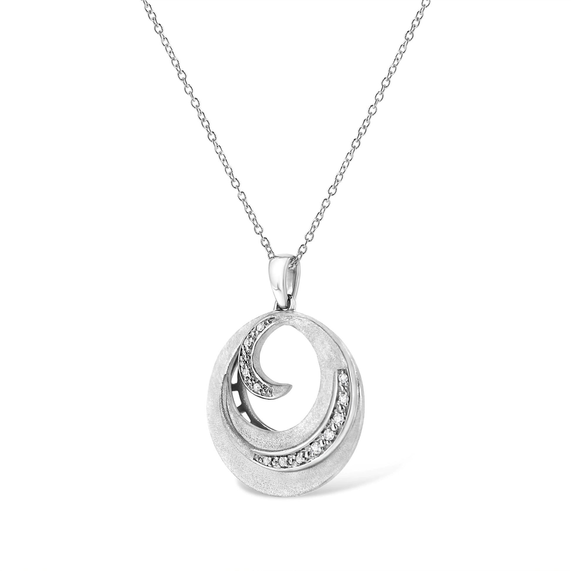 .925 Sterling Silver Diamond Circle Pendant Necklace | Necklace | Elegant Emulations Jewelry USA