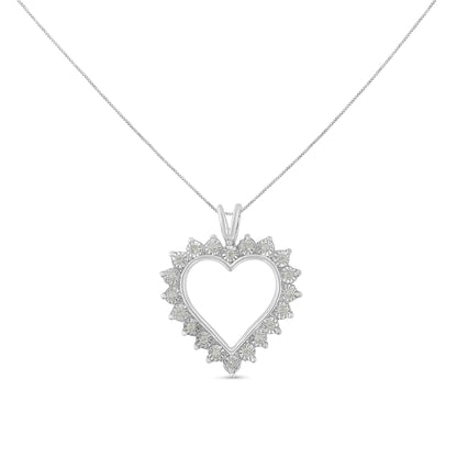 .925 Sterling Silver Diamond Heart Pendant Necklace | Necklace | Elegant Emulations Jewelry USA