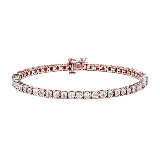 .925 Sterling Silver Diamond Illusion Tennis Bracelet | Bracelets | Elegant Emulations Jewelry USA