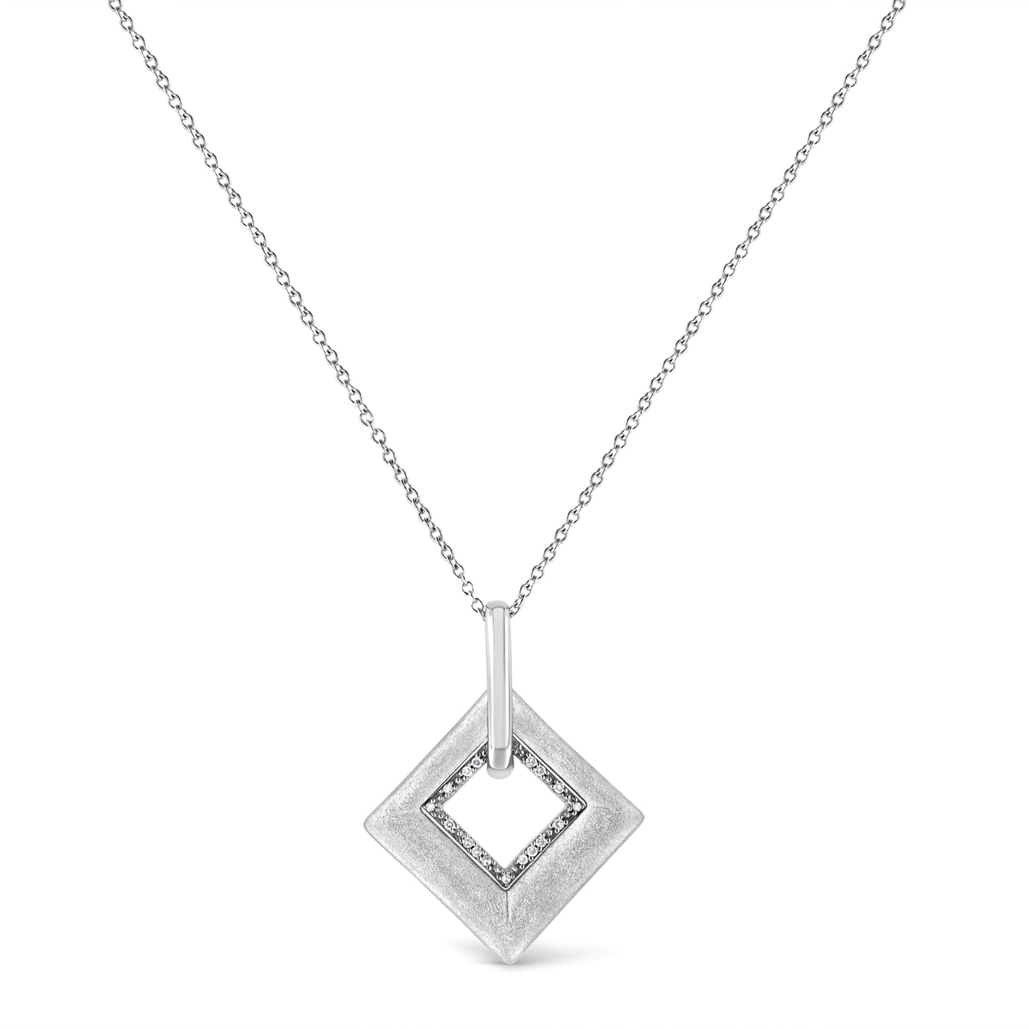 .925 Sterling Silver Diamond Kite Pendant Necklace | Necklace | Elegant Emulations Jewelry USA