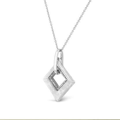 .925 Sterling Silver Diamond Kite Pendant Necklace | Necklace | Elegant Emulations Jewelry USA