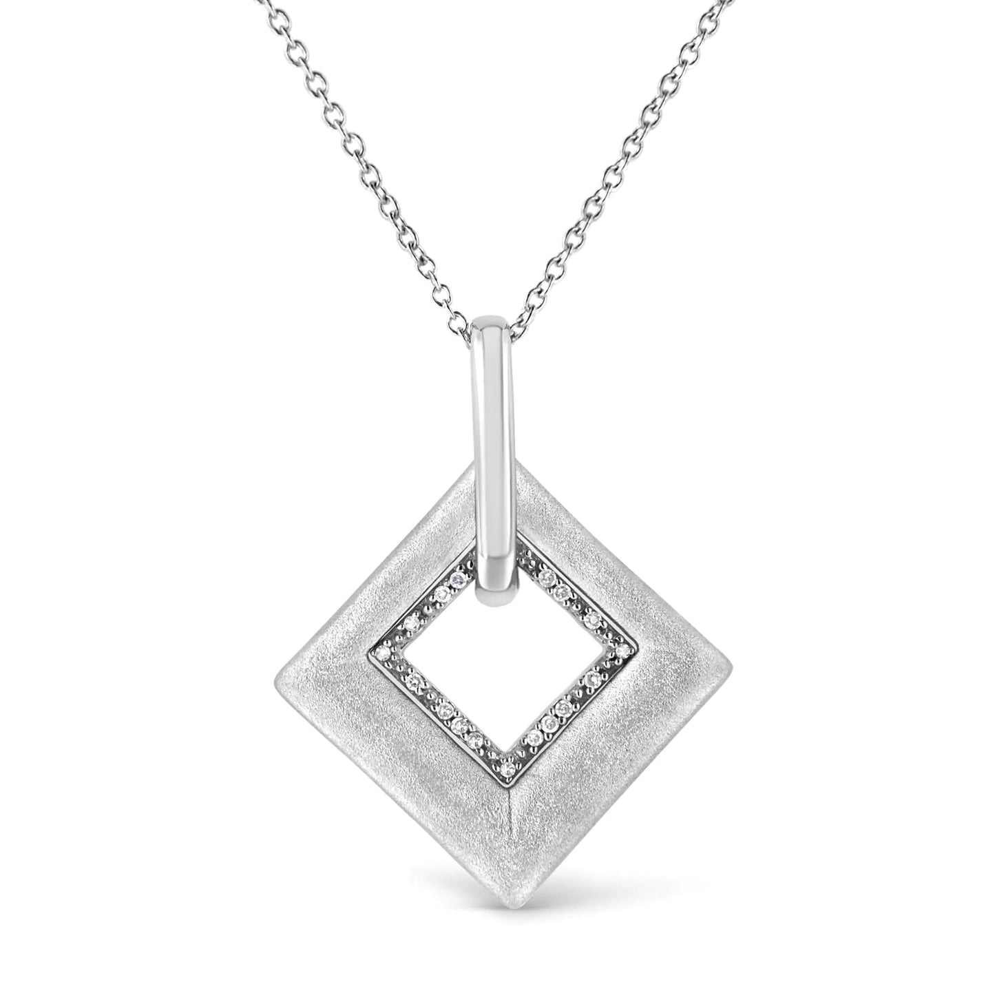 .925 Sterling Silver Diamond Kite Pendant Necklace | Necklace | Elegant Emulations Jewelry USA