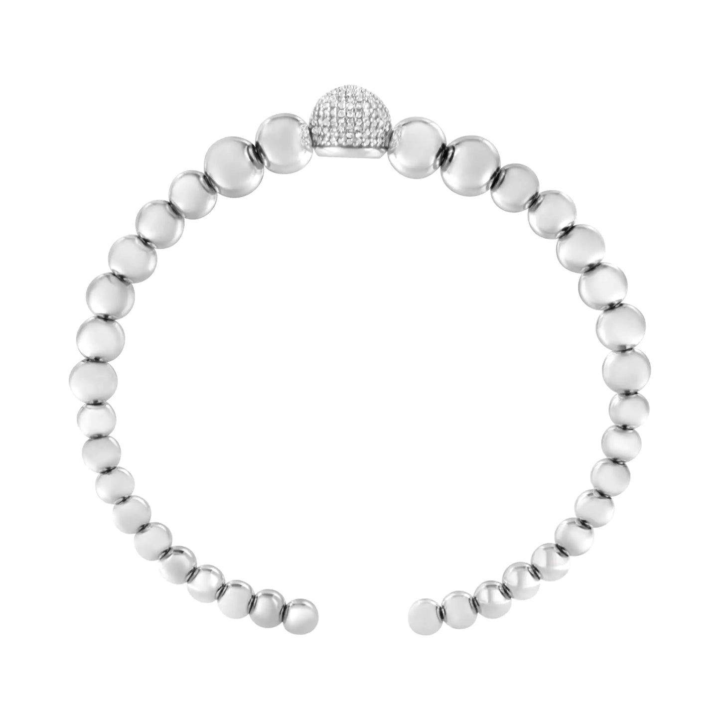 .925 Sterling Silver Diamond Studded Cuff Bracelet | Bracelets | Elegant Emulations Jewelry USA