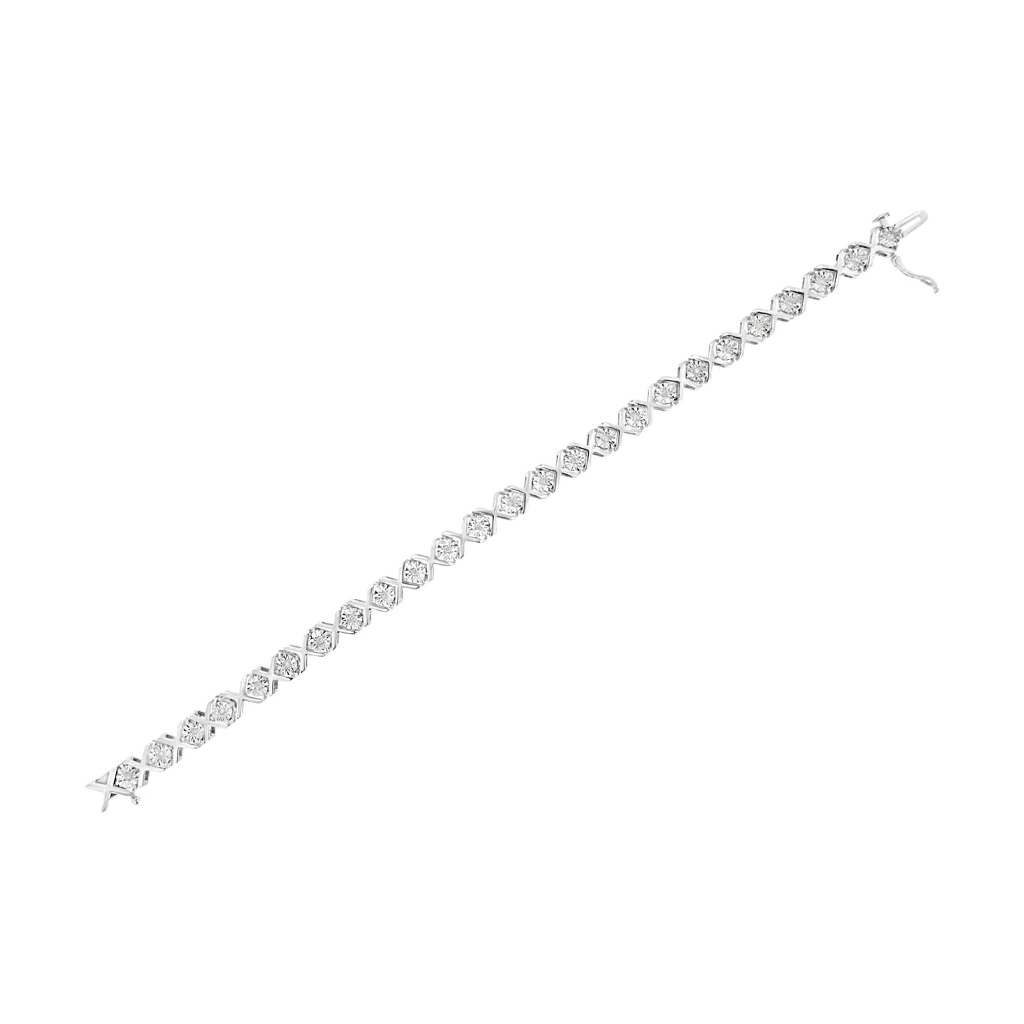 .925 Sterling Silver Diamond X Bracelet - 1/4 Cttw | Bracelets | Elegant Emulations Jewelry USA