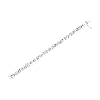 .925 Sterling Silver Diamond X Bracelet - 1/4 Cttw | Bracelets | Elegant Emulations Jewelry USA
