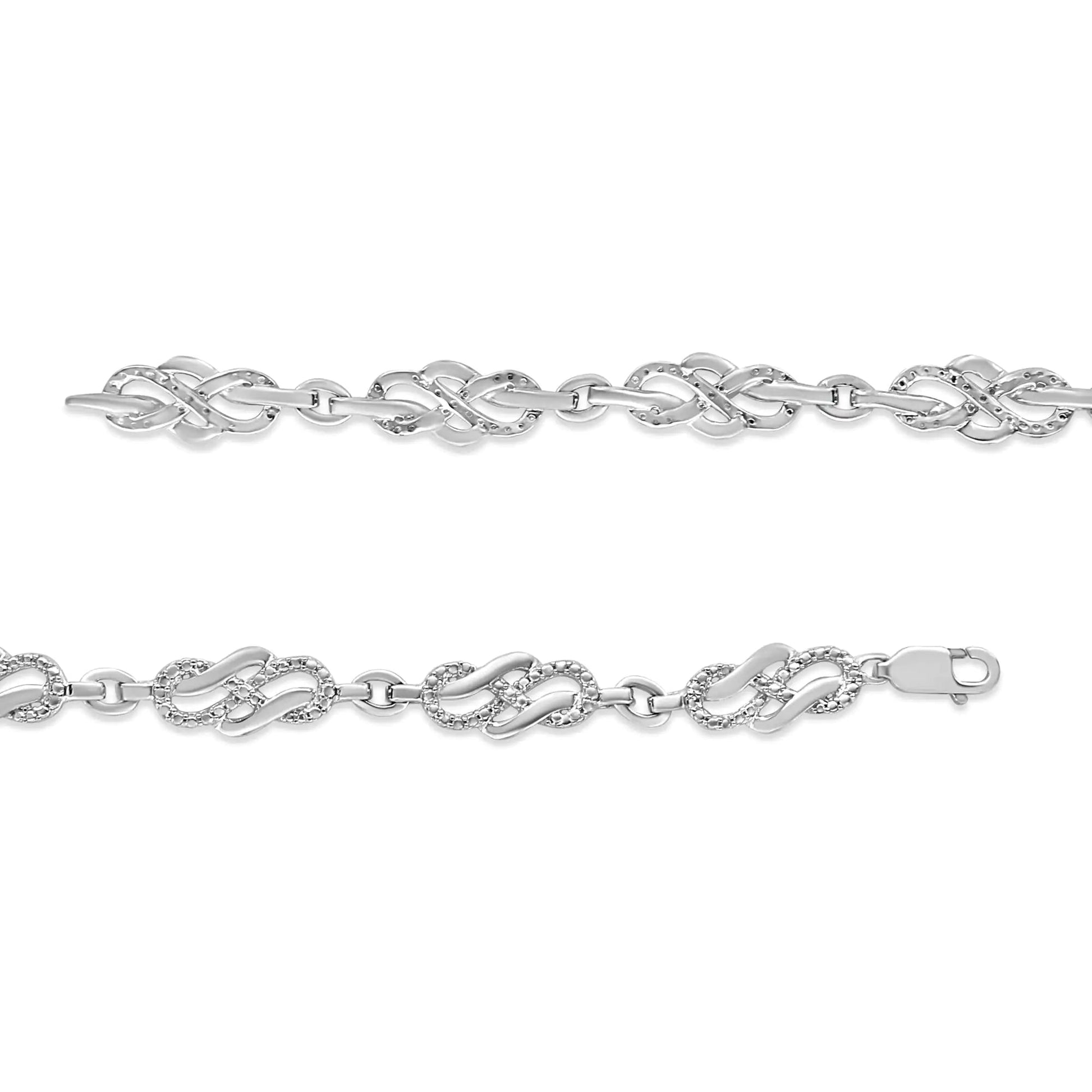 .925 Sterling Silver Infinity Diamond Link Bracelet | Bracelets | Elegant Emulations Jewelry USA