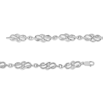 .925 Sterling Silver Infinity Diamond Link Bracelet | Bracelets | Elegant Emulations Jewelry USA
