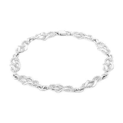 .925 Sterling Silver Infinity Diamond Link Bracelet | Bracelets | Elegant Emulations Jewelry USA