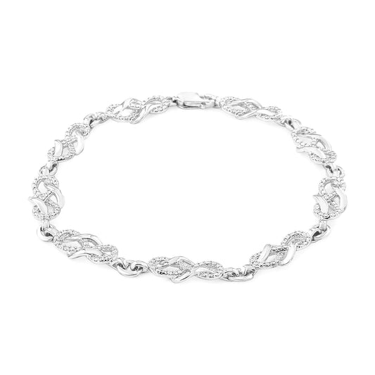 .925 Sterling Silver Infinity Diamond Link Bracelet | Bracelets | Elegant Emulations Jewelry USA