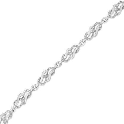 .925 Sterling Silver Infinity Diamond Link Bracelet | Bracelets | Elegant Emulations Jewelry USA