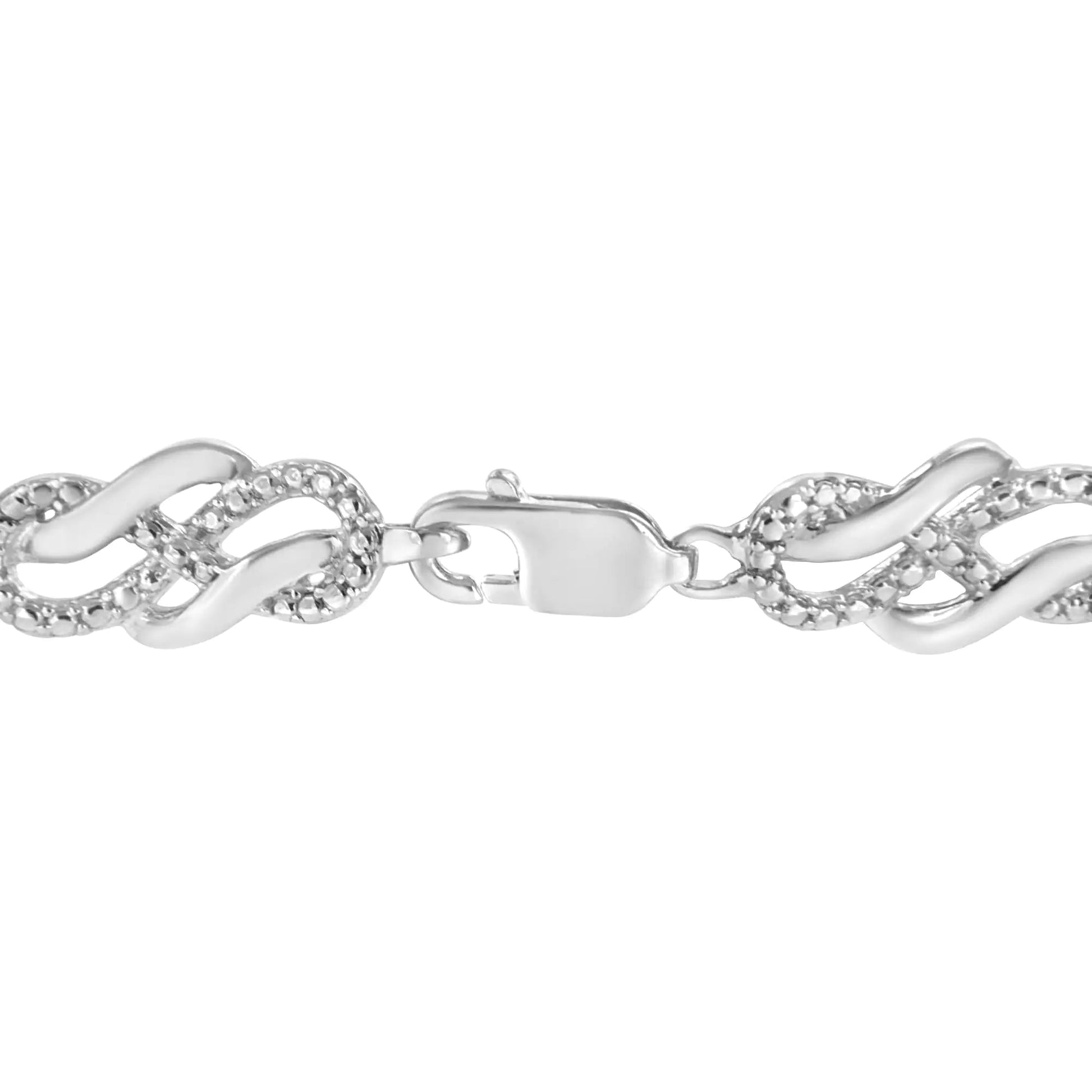 .925 Sterling Silver Infinity Diamond Link Bracelet | Bracelets | Elegant Emulations Jewelry USA