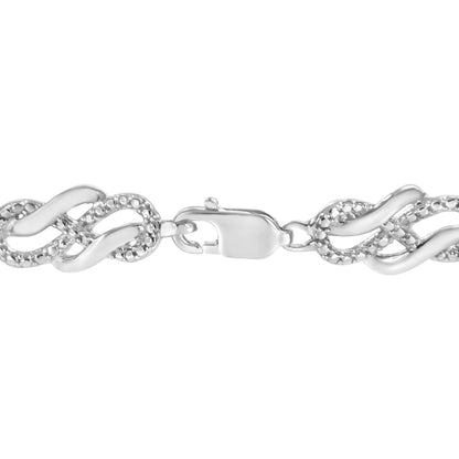 .925 Sterling Silver Infinity Diamond Link Bracelet | Bracelets | Elegant Emulations Jewelry USA