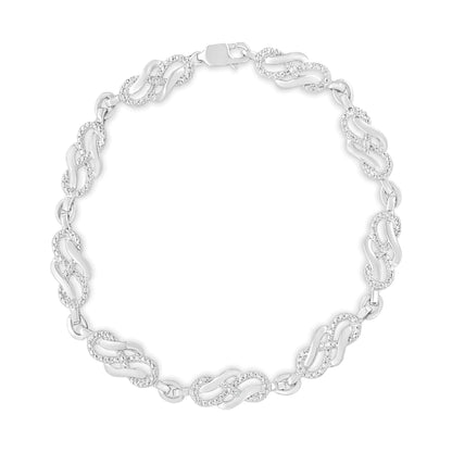 .925 Sterling Silver Infinity Diamond Link Bracelet | Bracelets | Elegant Emulations Jewelry USA