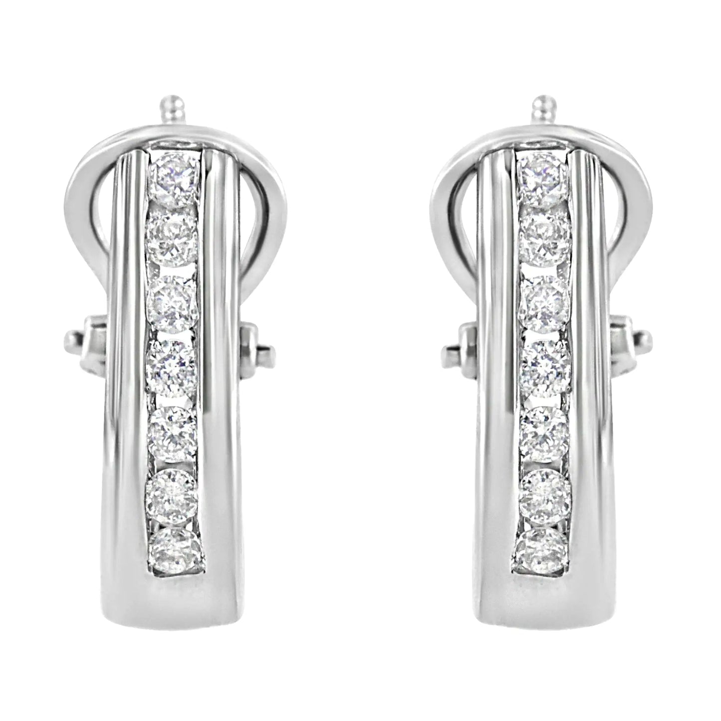 .925 Sterling Silver Lab Diamond Hoop Earrings | Earrings | Elegant Emulations Jewelry USA