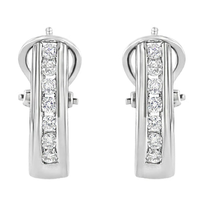 .925 Sterling Silver Lab Diamond Hoop Earrings | Earrings | Elegant Emulations Jewelry USA