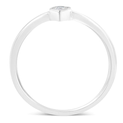 .925 Sterling Silver Pear - Shaped Diamond Promise Ring | Rings | Elegant Emulations Jewelry USA