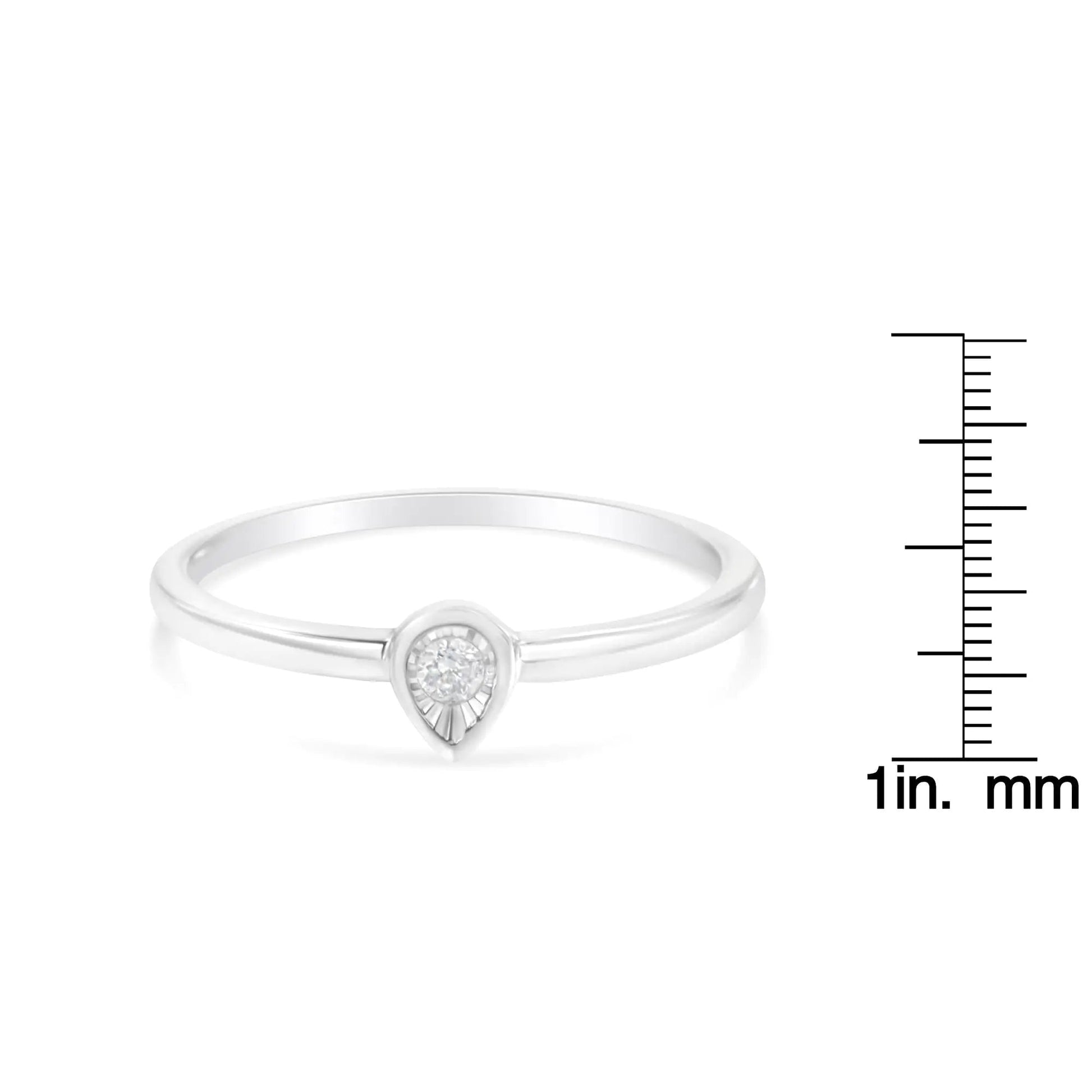 .925 Sterling Silver Pear - Shaped Diamond Promise Ring | Rings | Elegant Emulations Jewelry USA