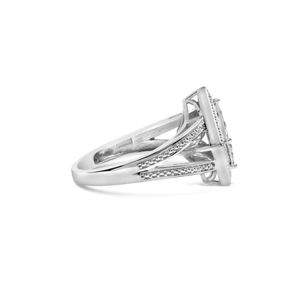 .925 Sterling Silver Princess - Cut Diamond Rhombus Ring | Rings | Elegant Emulations Jewelry USA