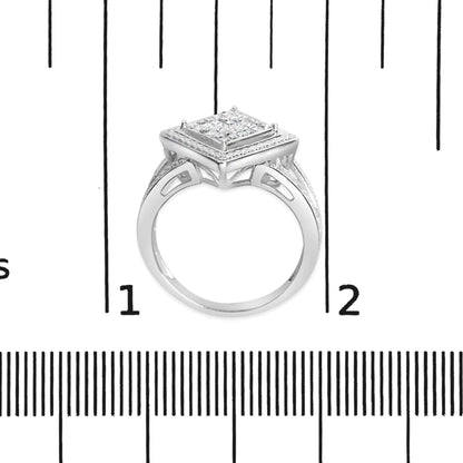 .925 Sterling Silver Princess - Cut Diamond Rhombus Ring | Rings | Elegant Emulations Jewelry USA