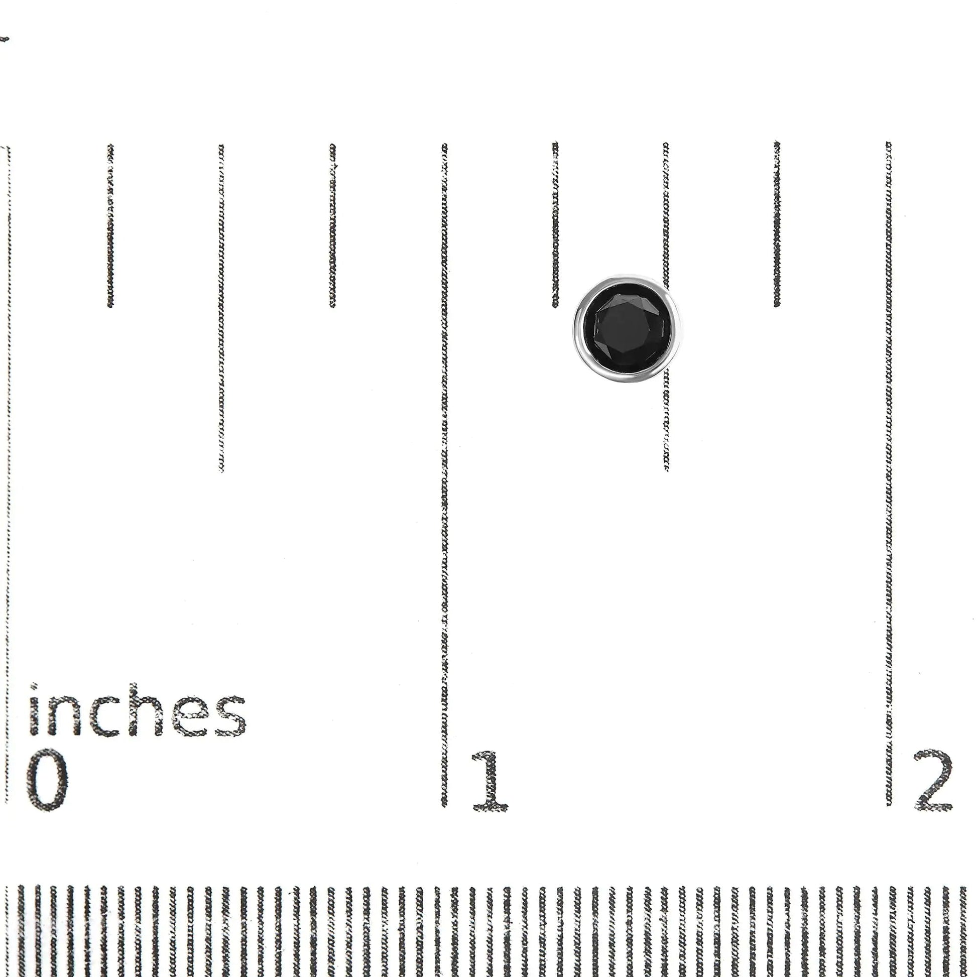 .925 Sterling Silver Round Brilliant - Cut Black Diamond Bezel - Set Stud Earrings with Screw Backs (Fancy Color - Enhanced, I2 - I3 Clarity) | | Elegant Emulations Jewelry USA