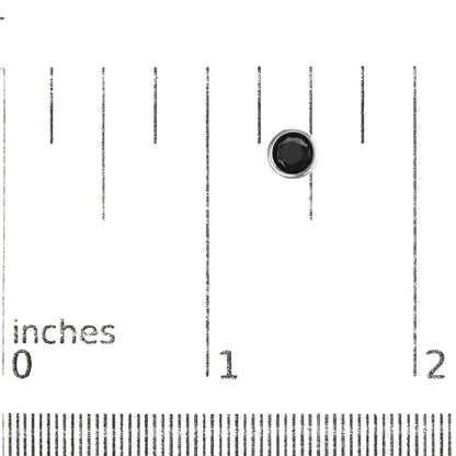 .925 Sterling Silver Round Brilliant - Cut Black Diamond Bezel - Set Stud Earrings with Screw Backs (Fancy Color - Enhanced, I2 - I3 Clarity) | | Elegant Emulations Jewelry USA