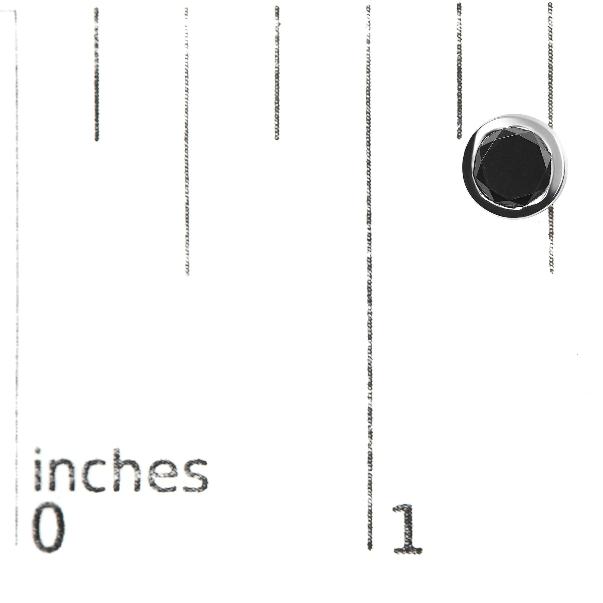 .925 Sterling Silver Round Brilliant - Cut Black Diamond Bezel - Set Stud Earrings with Screw Backs (Fancy Color - Enhanced, I2 - I3 Clarity) | | Elegant Emulations Jewelry USA