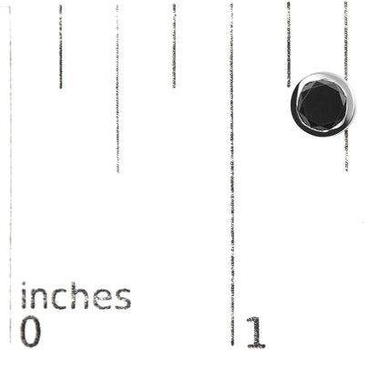 .925 Sterling Silver Round Brilliant - Cut Black Diamond Bezel - Set Stud Earrings with Screw Backs (Fancy Color - Enhanced, I2 - I3 Clarity) | | Elegant Emulations Jewelry USA