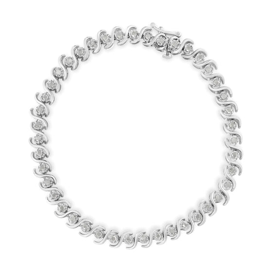 .925 Sterling Silver Round - Cut Diamond Tennis Bracelet | Bracelets | Elegant Emulations Jewelry USA