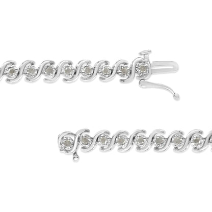 .925 Sterling Silver Round - Cut Diamond Tennis Bracelet | Bracelets | Elegant Emulations Jewelry USA