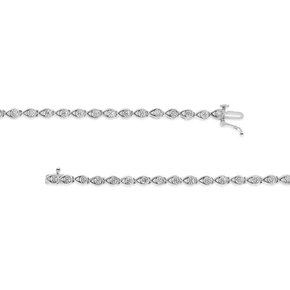 .925 Sterling Silver Teardrop Diamond Link Bracelet | Bracelets | Elegant Emulations Jewelry USA