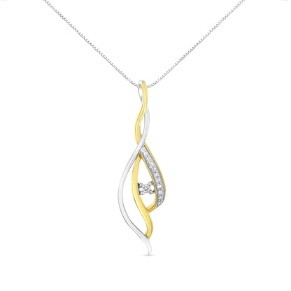 10K Gold Solitaire Diamond Spiral 18" Necklace