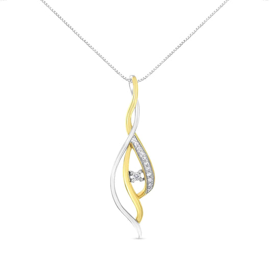 10K Gold Solitaire Diamond Spiral 18" Necklace