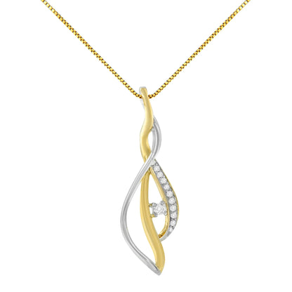 10K Gold Solitaire Diamond Spiral 18" Necklace