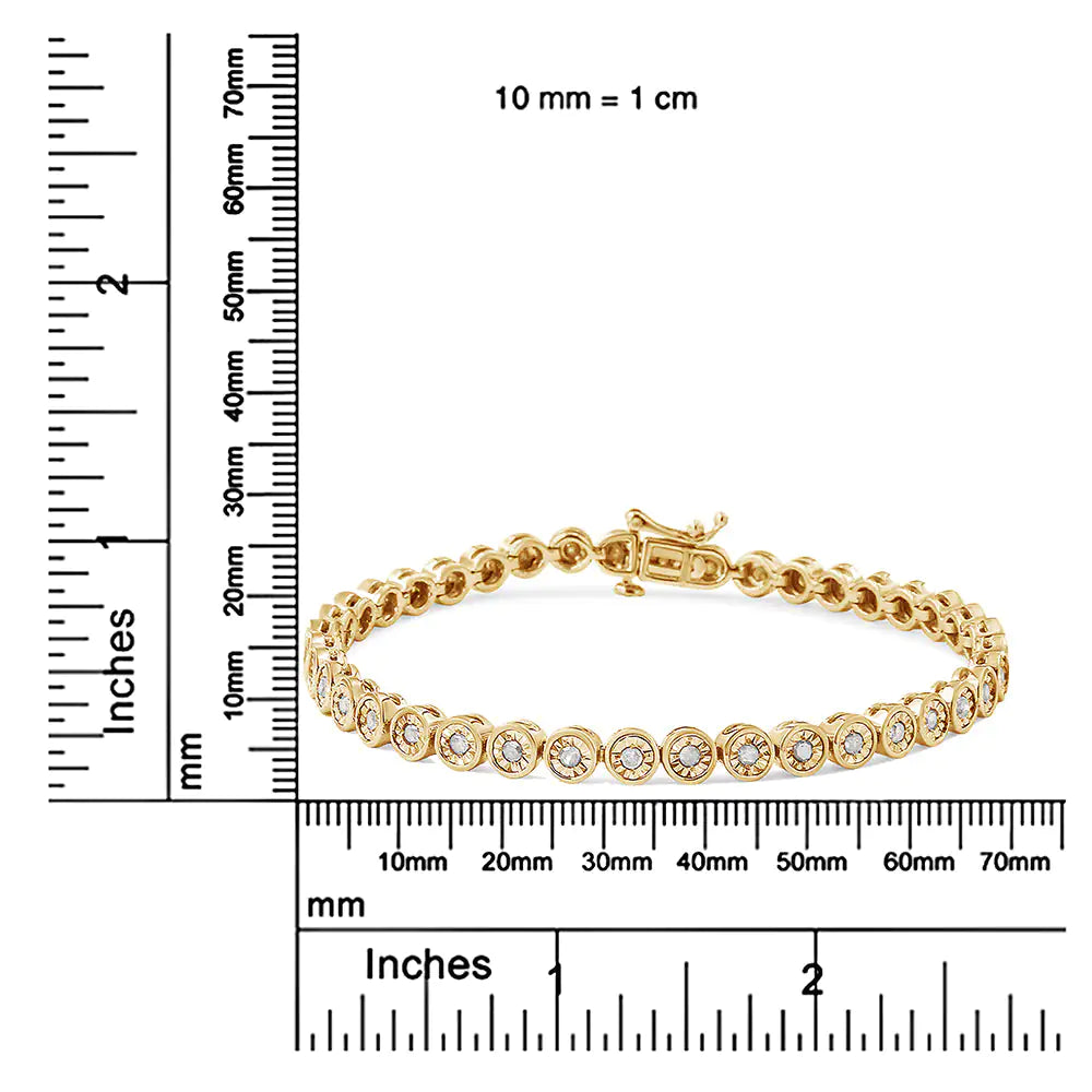 Sterling Silver Diamond Link Tennis Bracelet