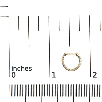 10K Yellow Gold 1/10 Cttw Diamond and Rope Twist Huggy Hoop Earrings (H-I Color, I1-I2 Clarity) - Elegant Emulations