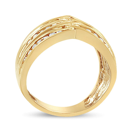 Yellow Gold Plated Silver 1.5 Ct Diamond Ring