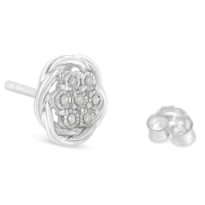 Silver Diamond Swirl Studs (1/6 cttw, I-J, I2-3)