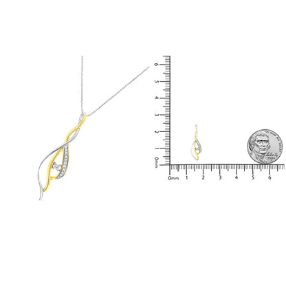 10K Gold Solitaire Diamond Spiral 18" Necklace