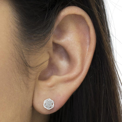 Silver Diamond Swirl Studs (1/6 cttw, I-J, I2-3)